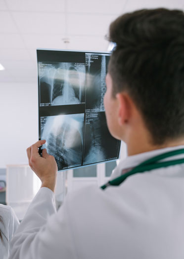 medic standing with x ray shot